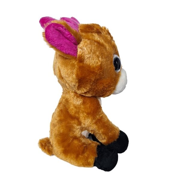 Kellytoy Reindeer Christmas Plush Stuffed Animal Brown Pink 11" - Picture 2 of 6